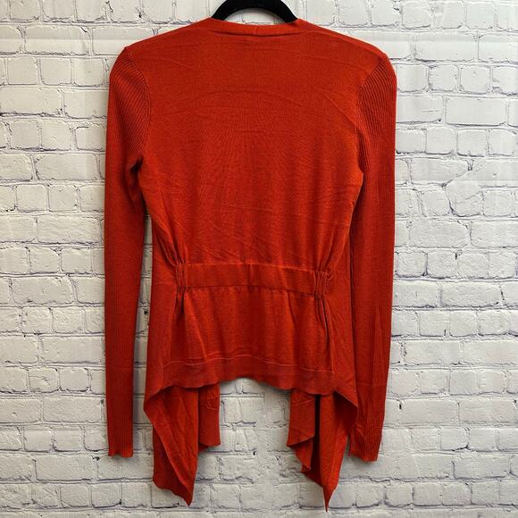 Diane von Furstenberg Orange Red Open Cardigan Silk Cashmere Blend Small - Picture 3 of 6
